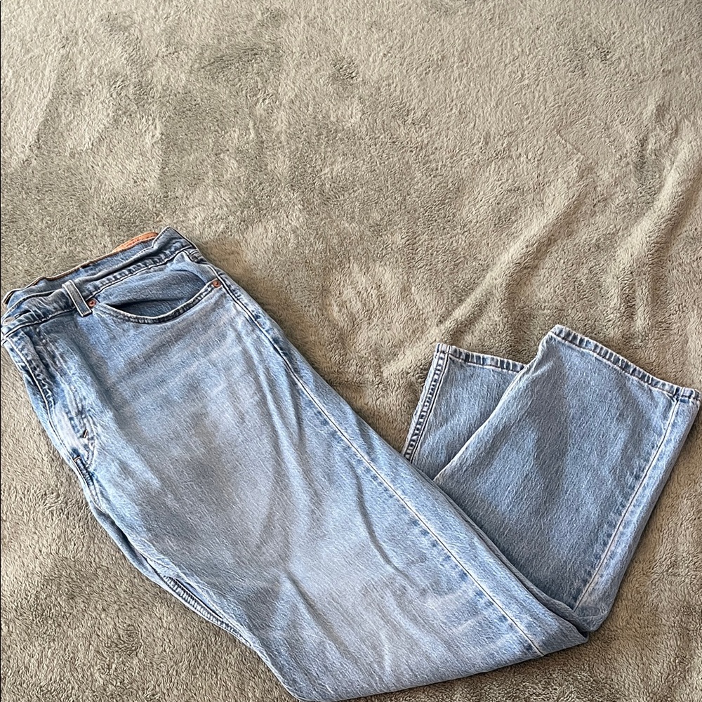 Levi's Light Blue Denim Jeans with Tan Leather Patch